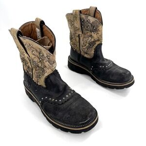 Ariat Fatbaby Power Original Womens Western Boots Camo Rhinestone Studded Sz 8.5